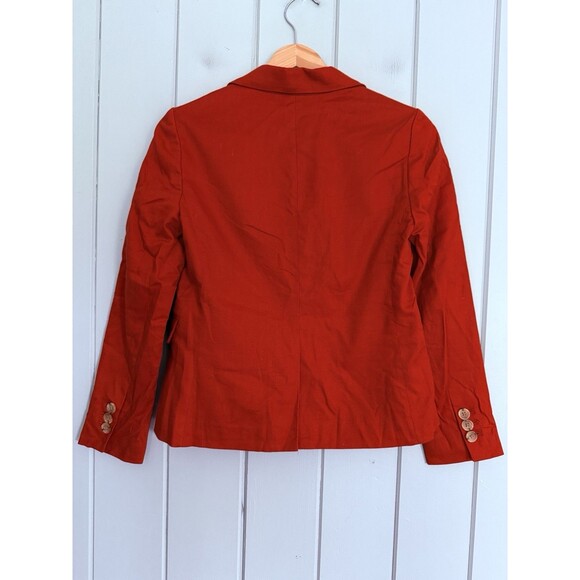 Banana Republic Blazer XS Petite Double Breasted Linen Blend Red Orange Pockets - Picture 6 of 7
